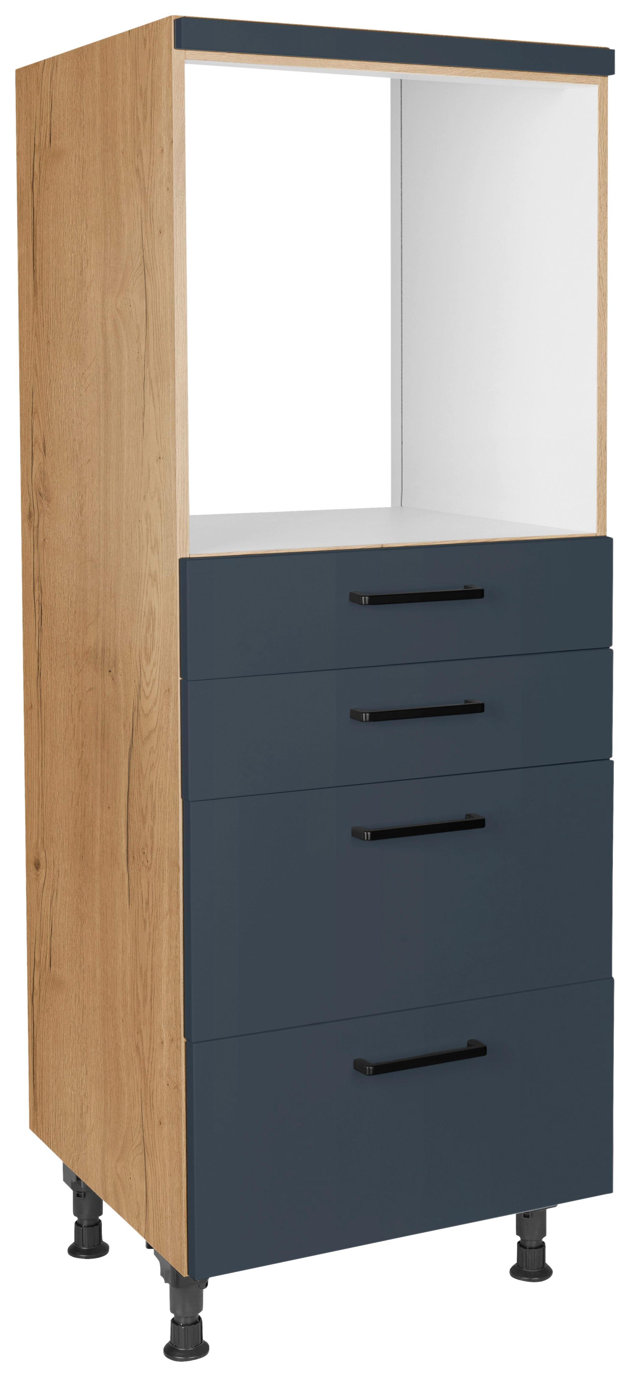 Geräteumbauschrank Easytouch Blau - Blau/Eichefarben, MODERN, Holzwerkstoff/Metall (60/168/58cm) - Nobilia