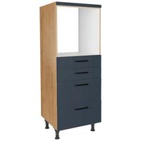 Geräteumbauschrank Easytouch Blau - Blau/Eichefarben, MODERN, Holzwerkstoff/Metall (60/168/58cm) - Nobilia