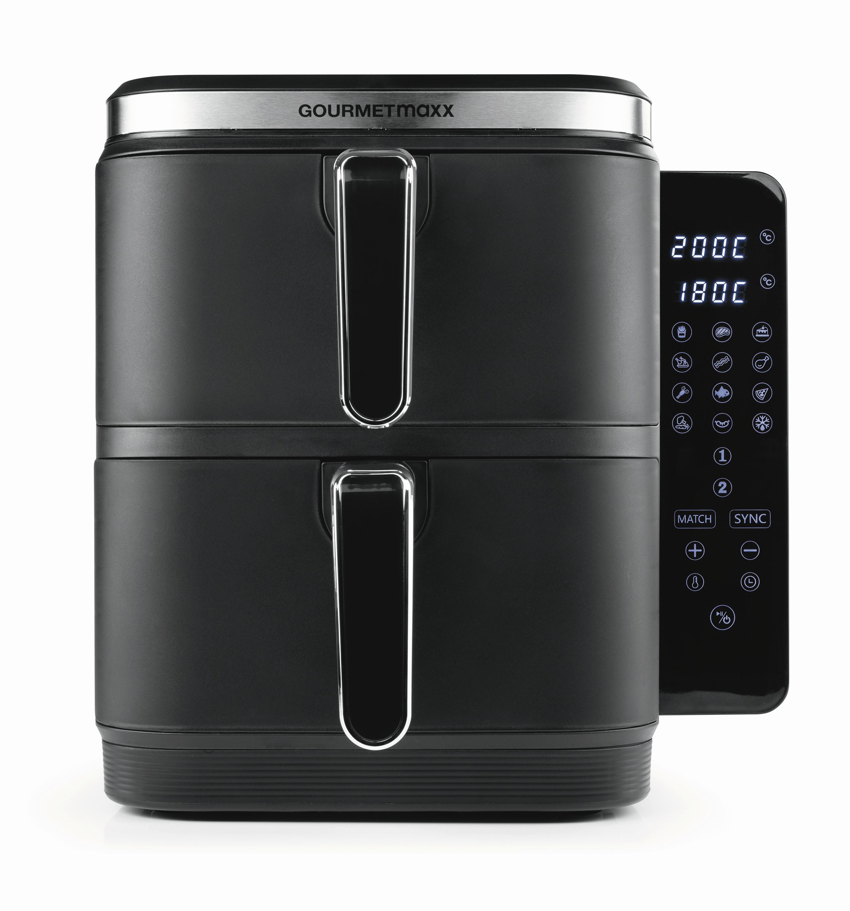 Heißluftfritteuse Gourmetmaxx Schwarz max. 2800 Wattt - Schwarz, MODERN, Kunststoff (38,7/31,9/30,3cm)