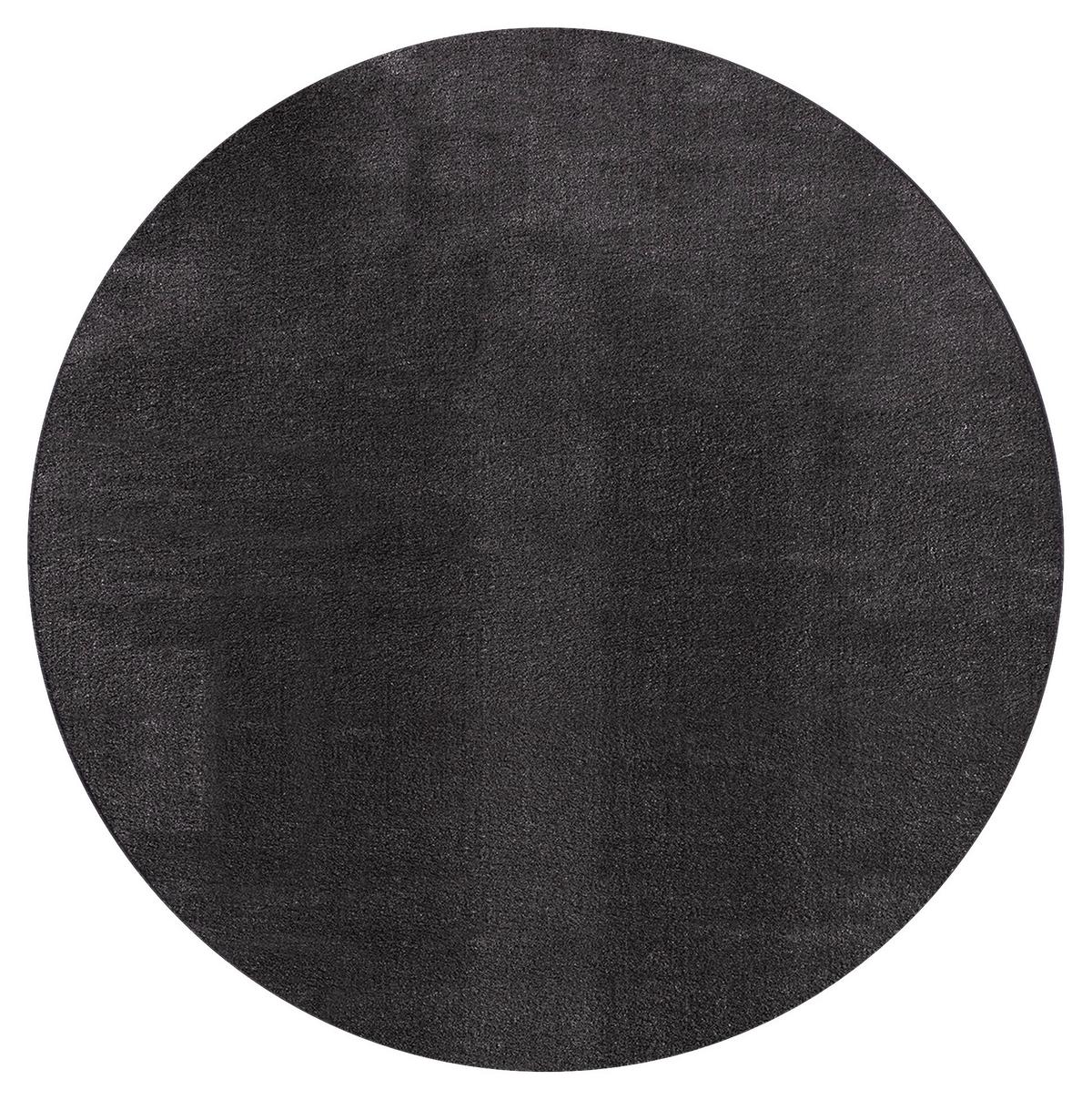 Fellteppich Relax Schwarz ca. 200x200cm - Schwarz, KONVENTIONELL, Textil (200cm)