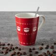 Kaffeebecher Vivo 30 ml - Rot/Weiß, KONVENTIONELL, Keramik - Vivo Kaffeebecher Vivo 30 ml - Rot/Weiß, KONVENTIONELL, Keramik - Vivo