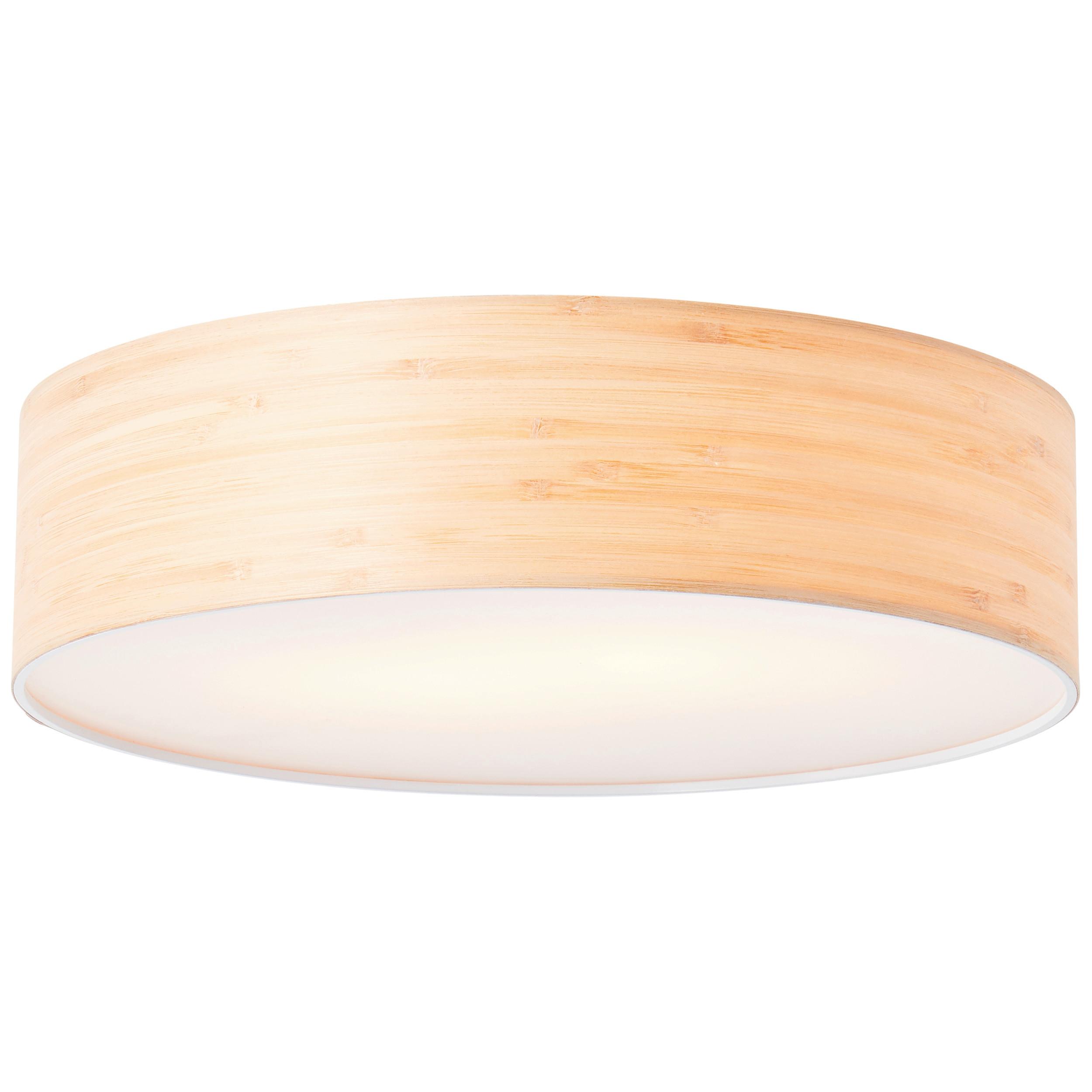 Deckenleuchte Romm in Bambusfarben max. 33 Watt - Hellbraun/Weiß, Basics, Holz/Metall (38/10cm) - Brilliant