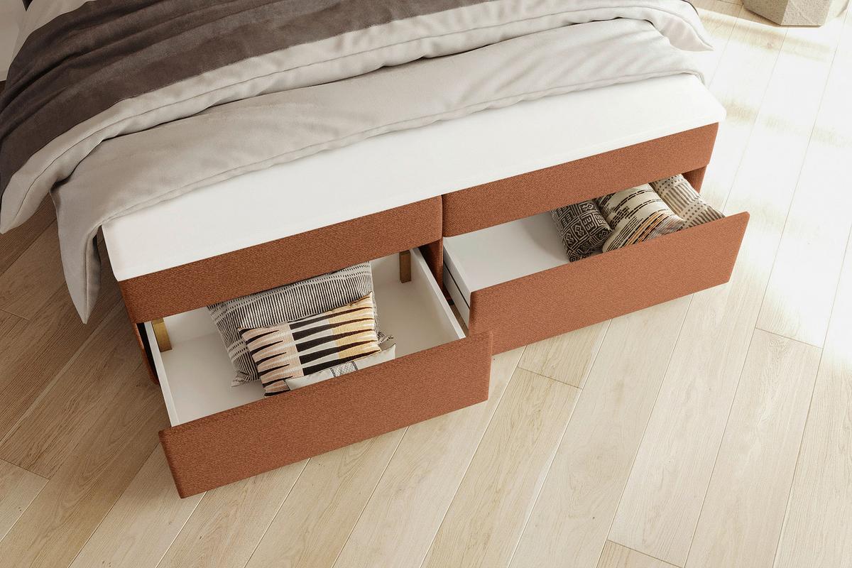 Boxbett Odin Orange ca. 140x200cm - Schwarz/Orange, KONVENTIONELL, Kunststoff/Textil (140/200cm) - Based