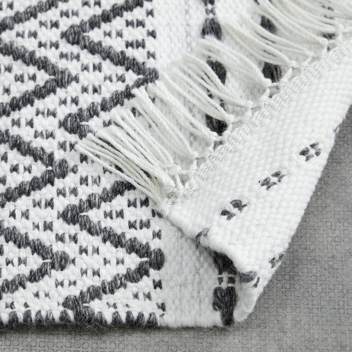Kézi Szövésű Szőnyeg Geri - fekete/fehér, Modern, textil (120/170cm) - Modern Living