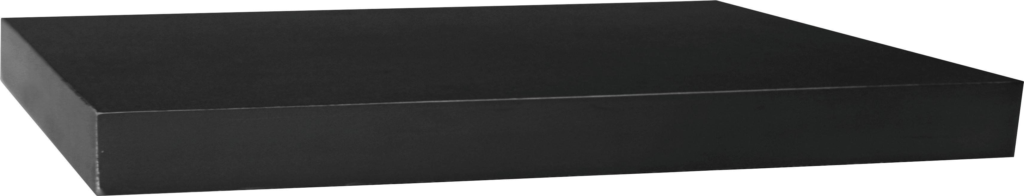 Falipolc Fekete 80cm Széles Simple - fekete, Modern, faalapú anyag (80/3,8/23,5cm)