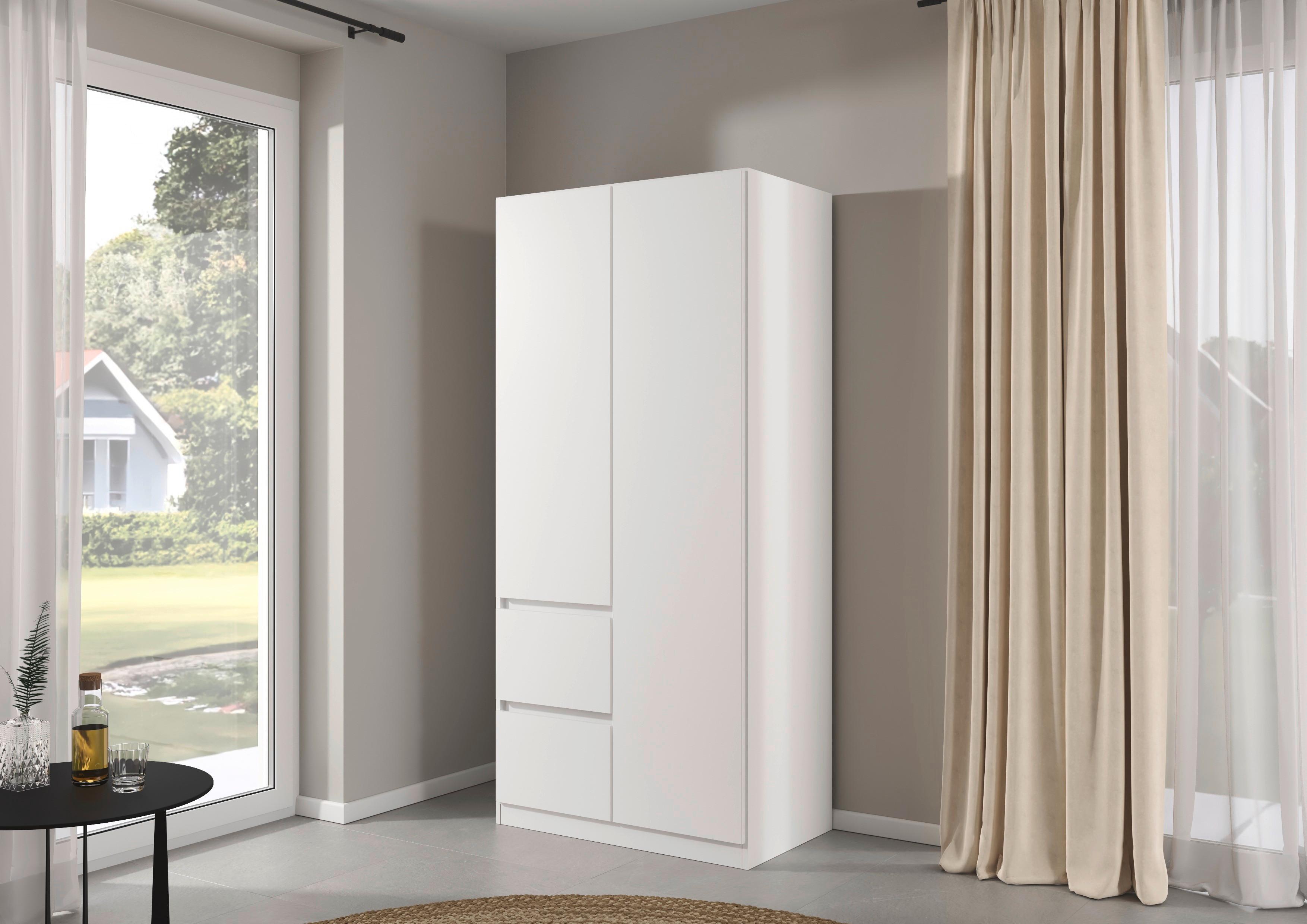 DULAP USI ROTATIVE NIDDA - alb, Basics, material pe bază de lemn (91/197/54cm) - Modern Living