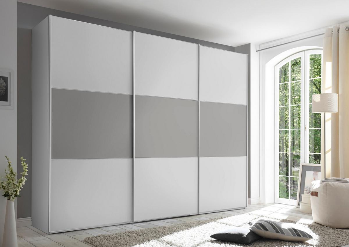 Ormar S Kliznim Vratima Includo - bijela/siva, Moderno, drvni materijal/metal (280/222/68cm) - Premium Living