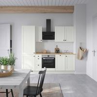 Küchenblock Cascada High m. Geräten Weiß - Eichefarben/Schwarz, MODERN, Holzwerkstoff/Metall (240cm) - Nobilia