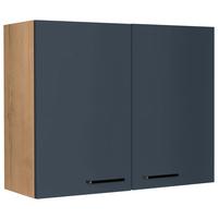 Küchenoberschrank Easytouch Blau - Blau/Eichefarben, MODERN, Holzwerkstoff/Metall (90/72/35cm) - Nobilia