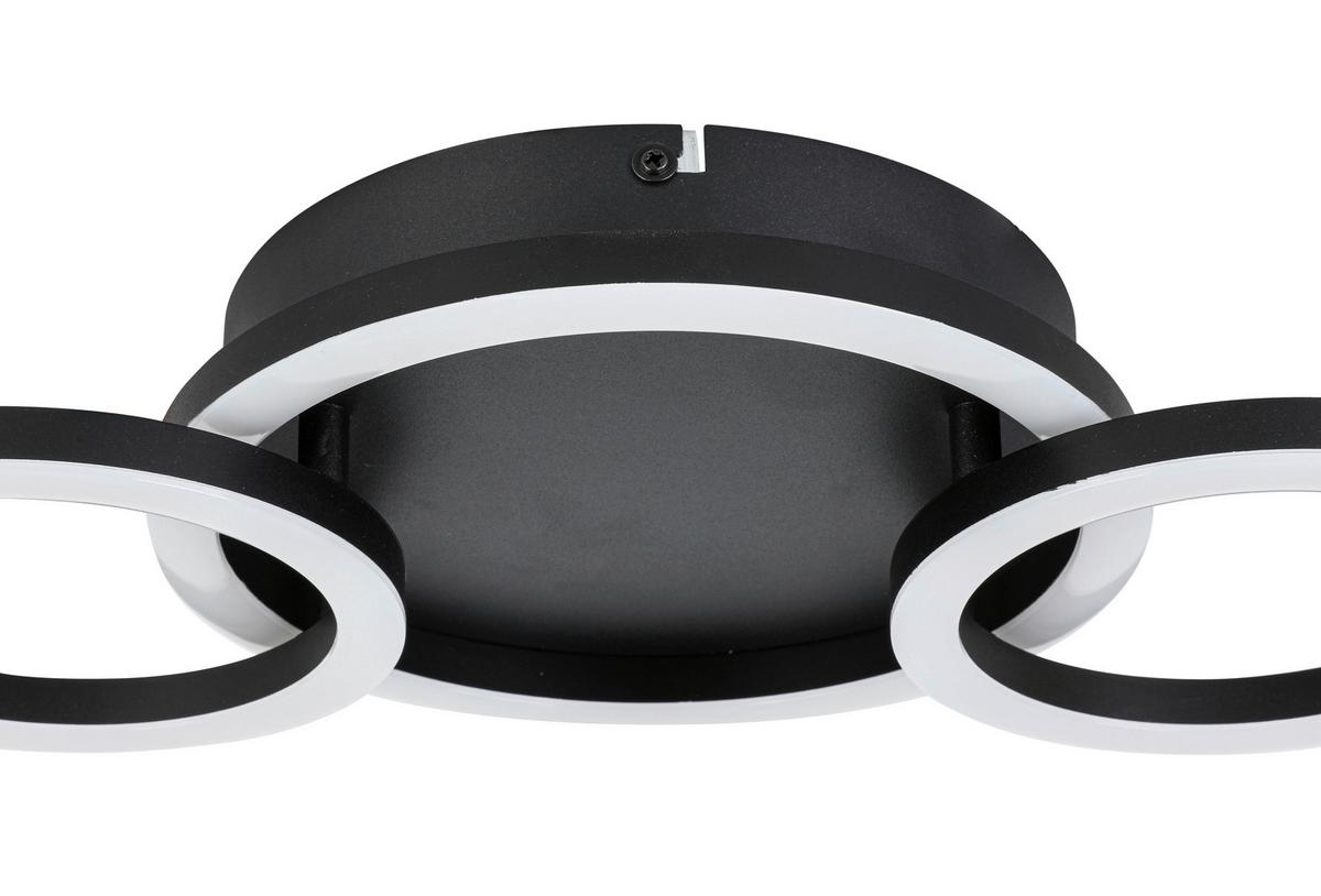 LED-Deckenleuchte Numim O Schwarz max. 24 Watt - Schwarz, MODERN, Kunststoff/Metall (43/23/5cm) - Mömax