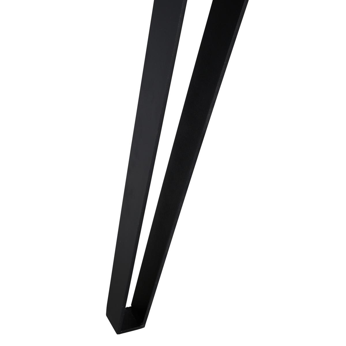 Esstisch in Teakfarben Gino ca.160x90cm - Schwarz/Teakfarben, Modern, Holz/Metall (160/90/76cm) - Bessagi Home