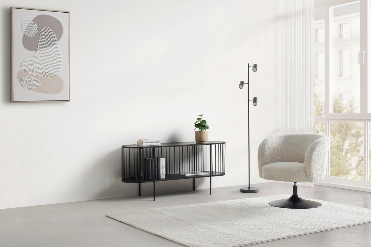 Tv Szekrény Tiago - fekete, Lifestyle, fém (120/54/34cm) - Mömax