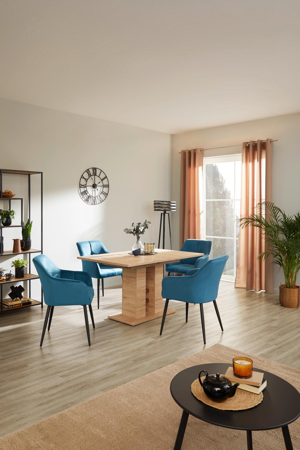 Raztegljiva Miza Helena, Barva Hrasta, 140-220 X 90 Cm - barve hrasta, Konvencionalno, leseni material (140-220/76/90cm) - Mömax