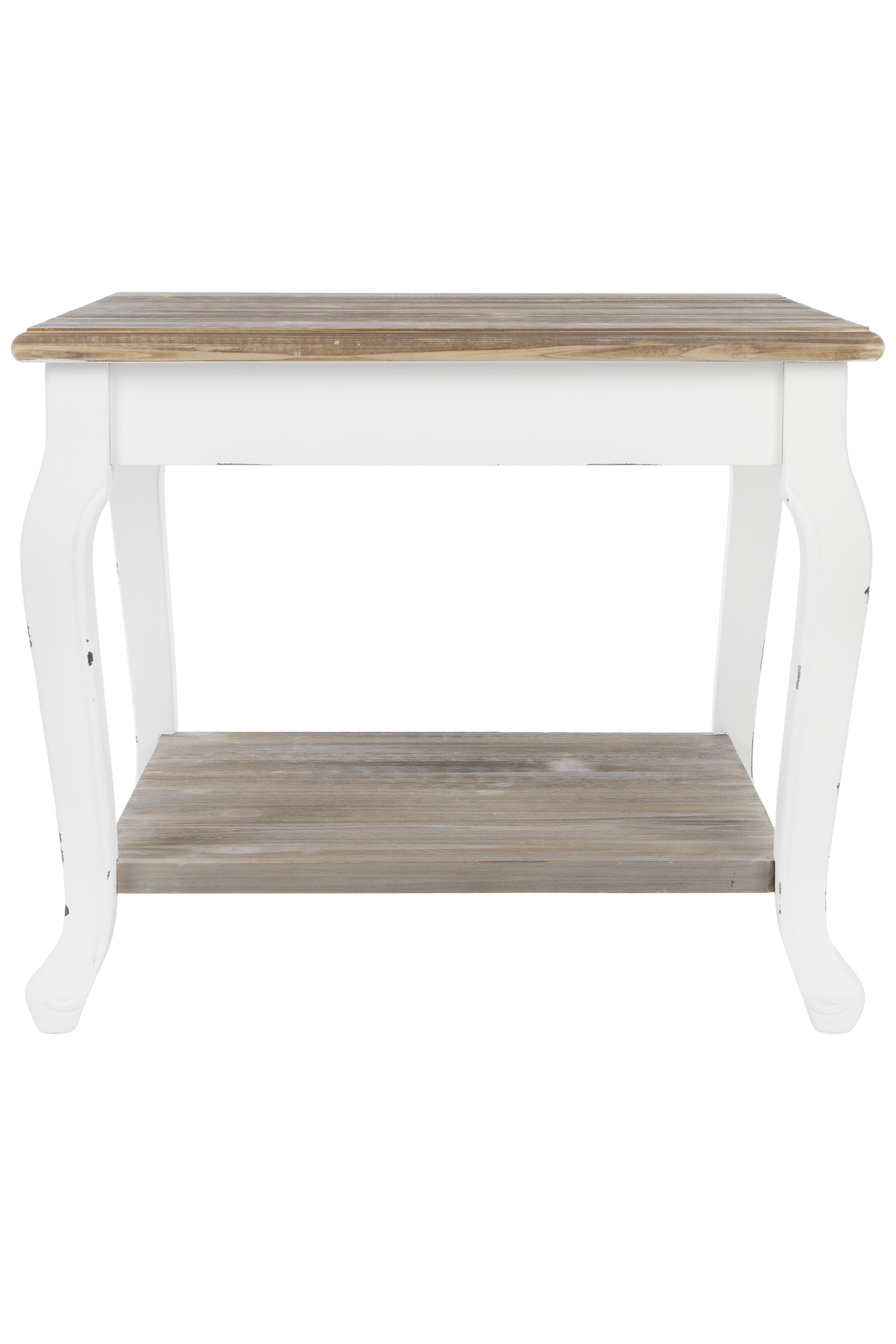 STOLIK BOCZNY 107122 - biały/brązowy, Basics, drewno (60/51/60cm)