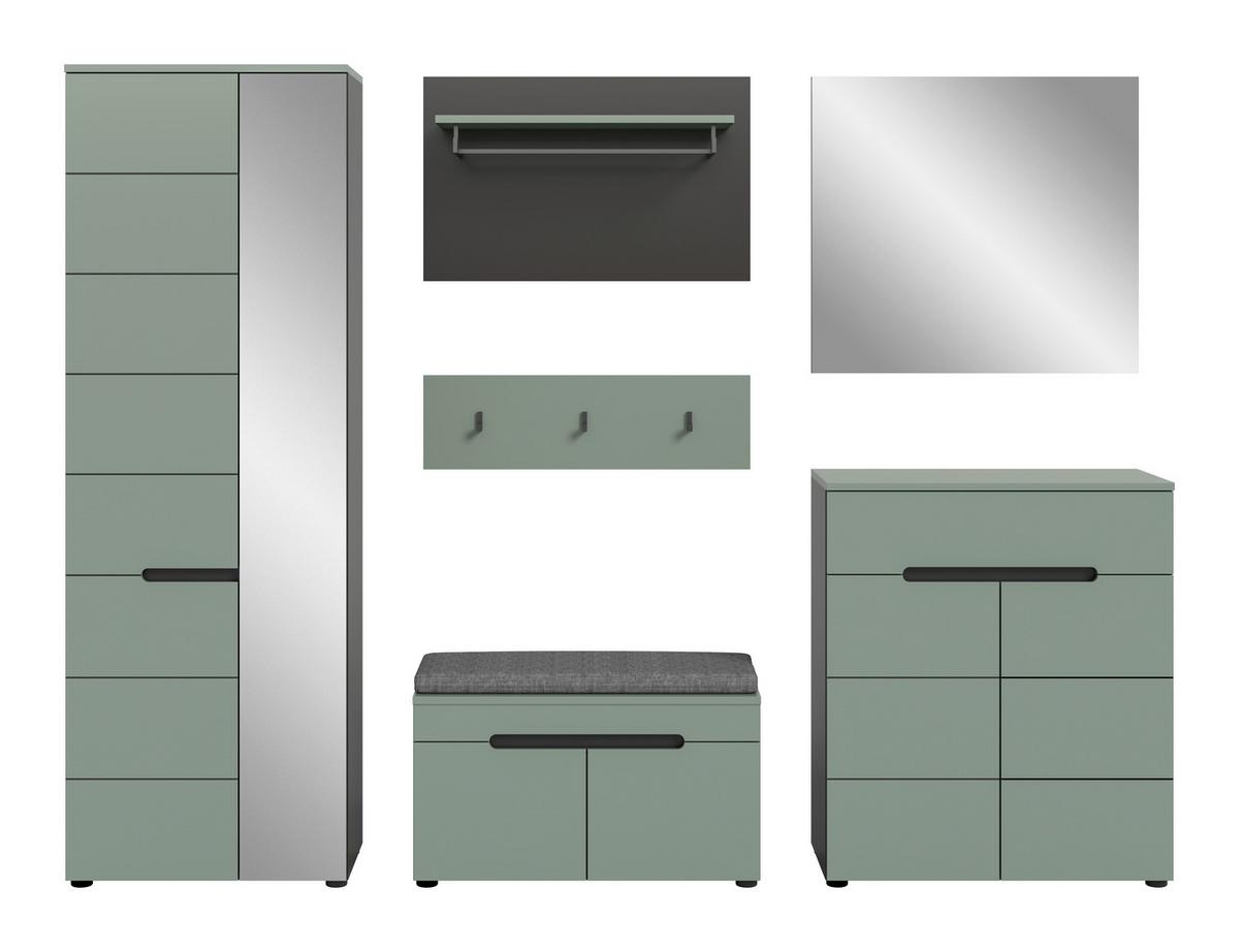 Predsoba Canu, Sivozelena, 5-Delna - siva/sivozelena, Design, leseni material (255/190/37cm) - Livetastic