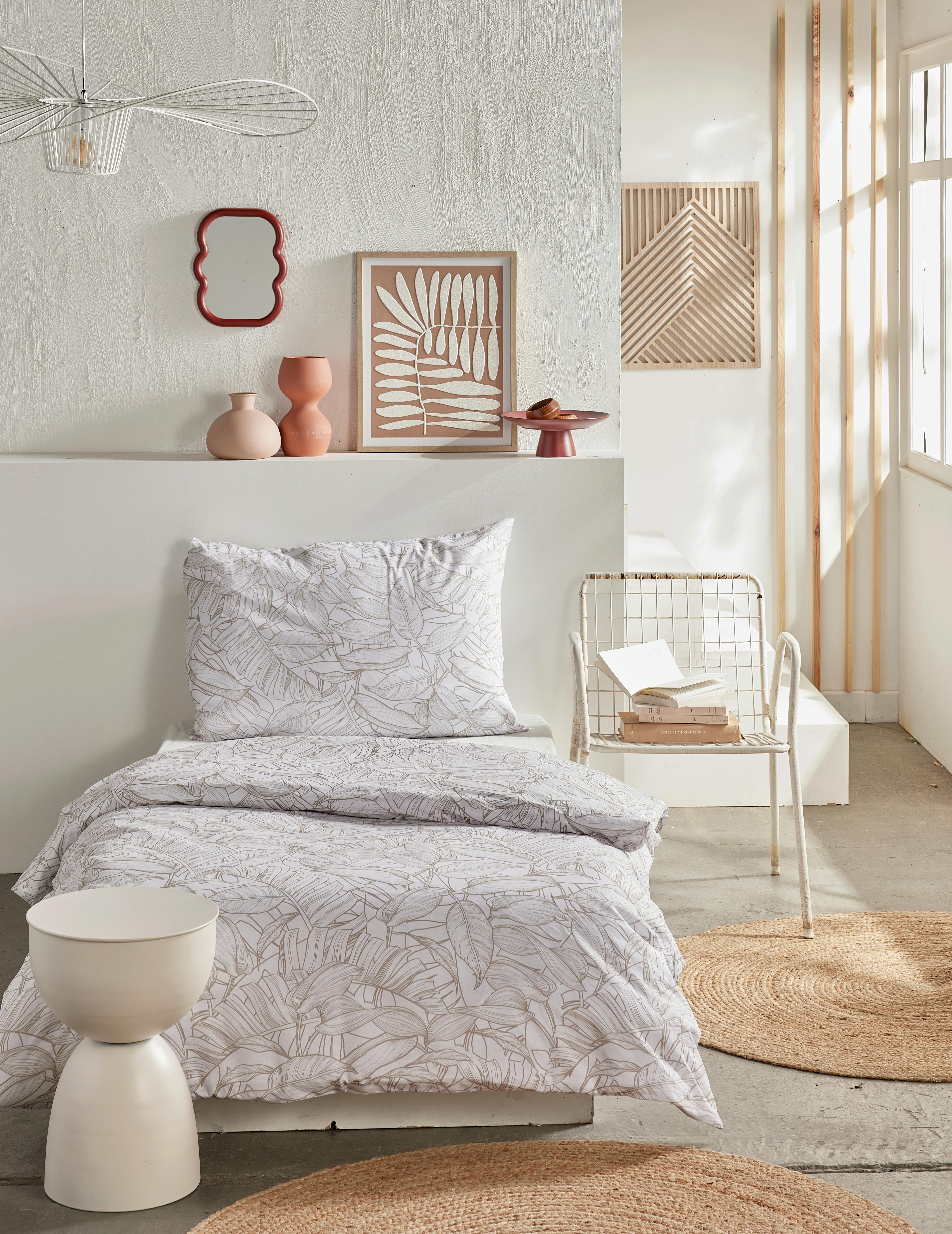 Lenjerie de pat Ranforce cca. 140x200/50x70 cm - maro deschis, Modern, textil (140/200cm)
