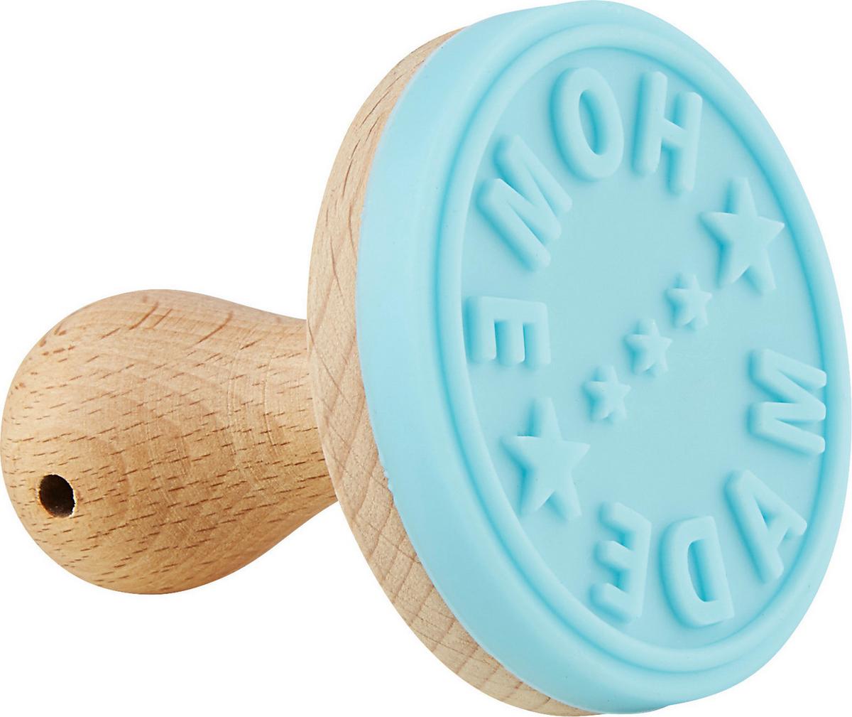 Kekszpecsét Candy - barna/kék, műanyag/fa (7cm) - Modern Living