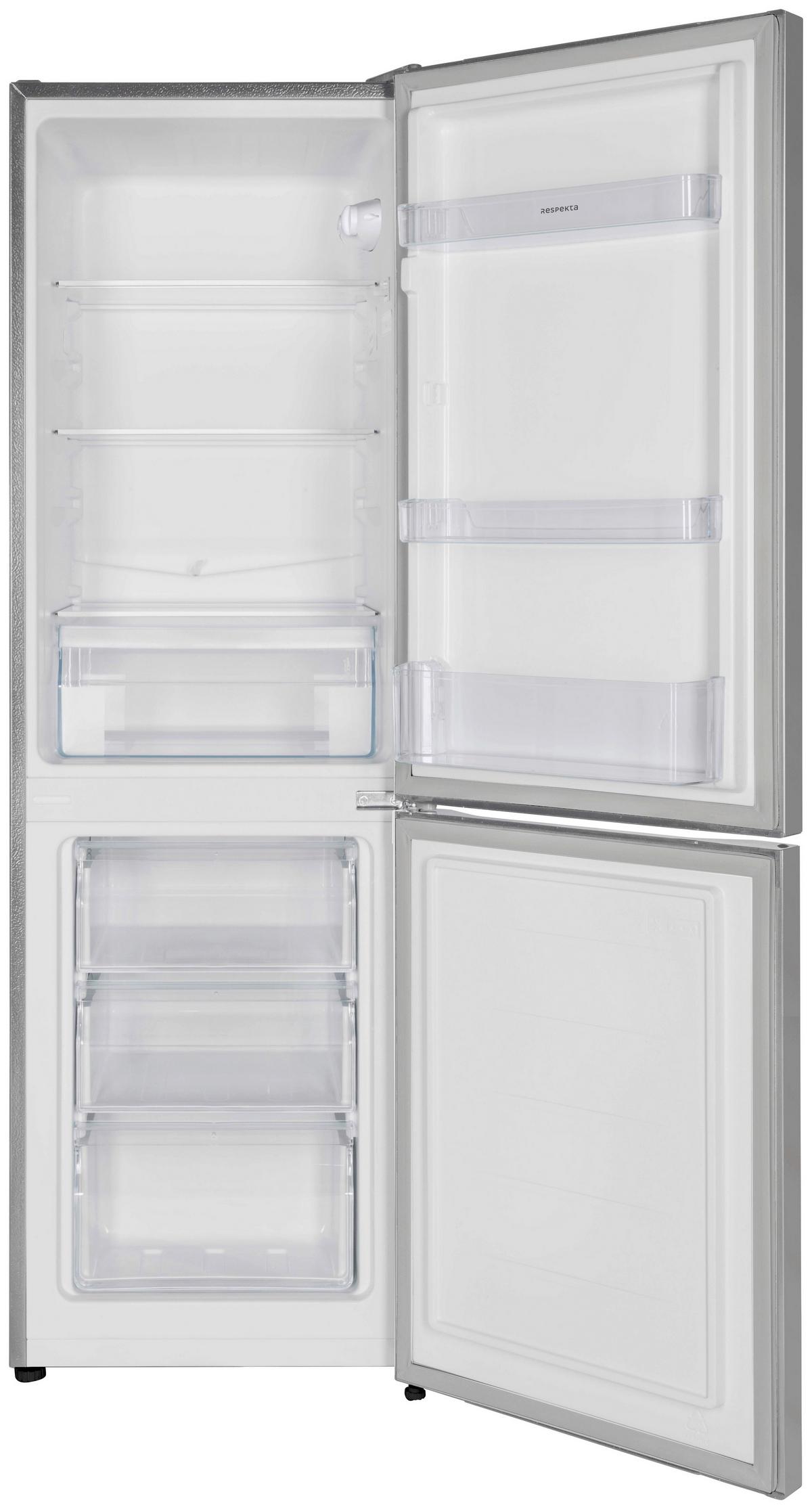 Kühl-Gefrier-Kombination Respekta Savo KG144SI Silber - Silberfarben, Basics, Glas/Kunststoff (47,4/144/49,5cm) - Respekta