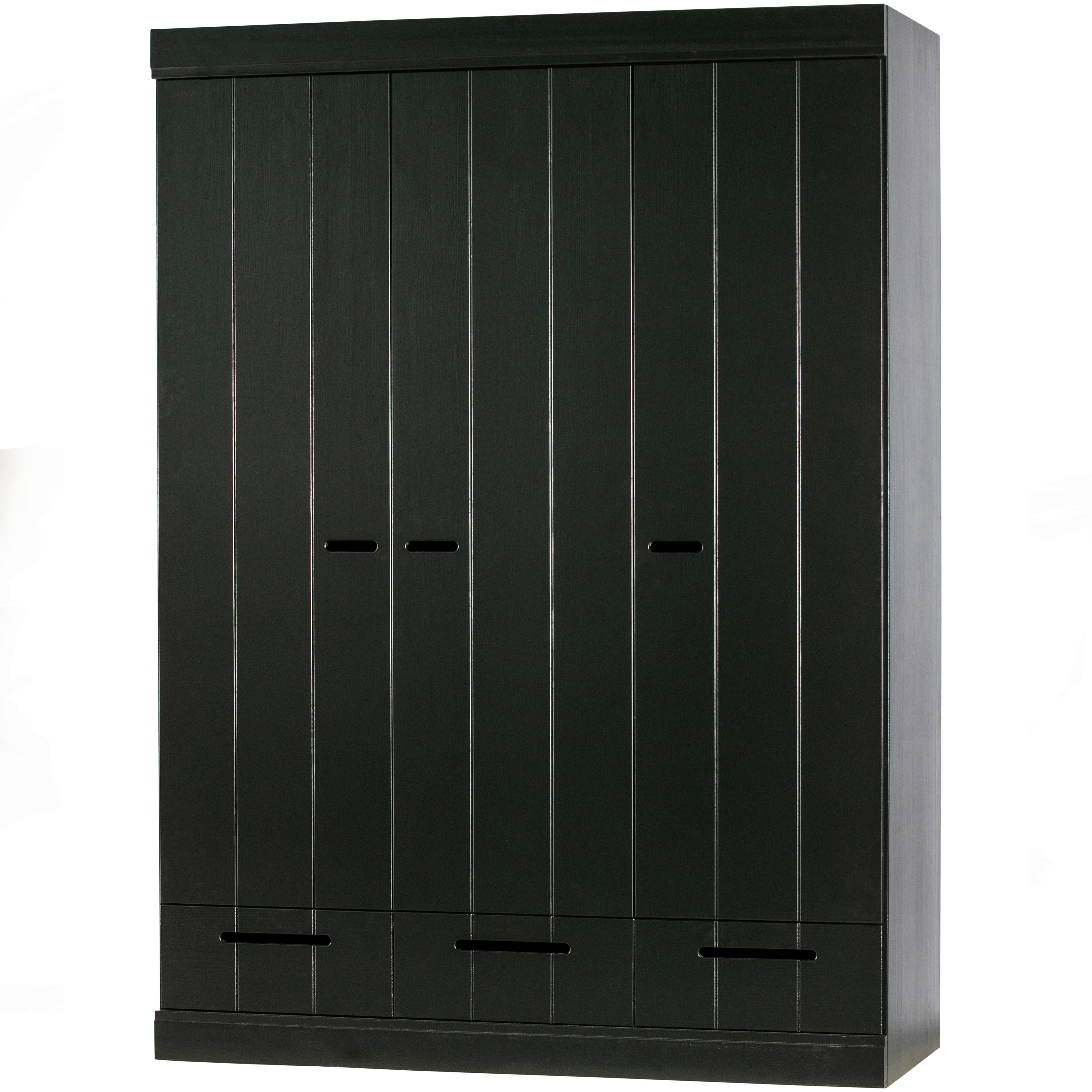 Drehtürenschrank Connect Schwarz - Schwarz, Design, Holz (140/195/53cm) - Livetastic