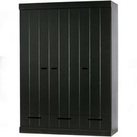 Drehtürenschrank Connect Schwarz - Schwarz, Design, Holz (140/195/53cm) - Livetastic