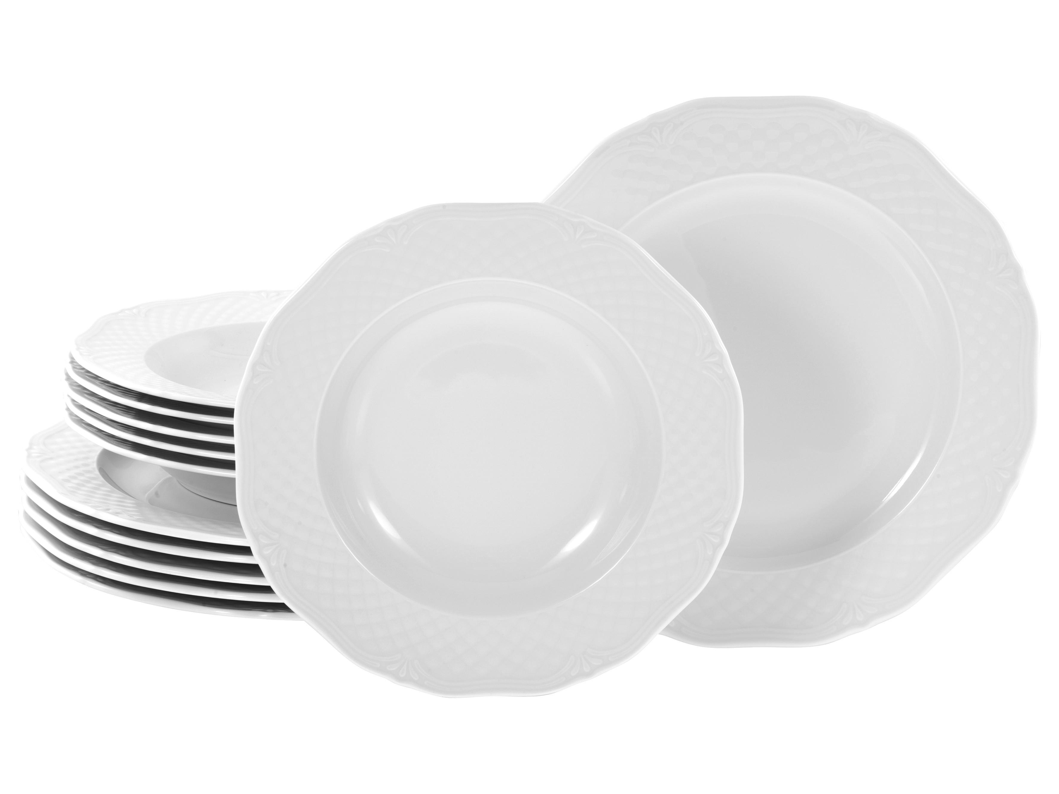 Jedilni Servis Arianne, 12-Delni - bela, Basics, keramika - Creatable