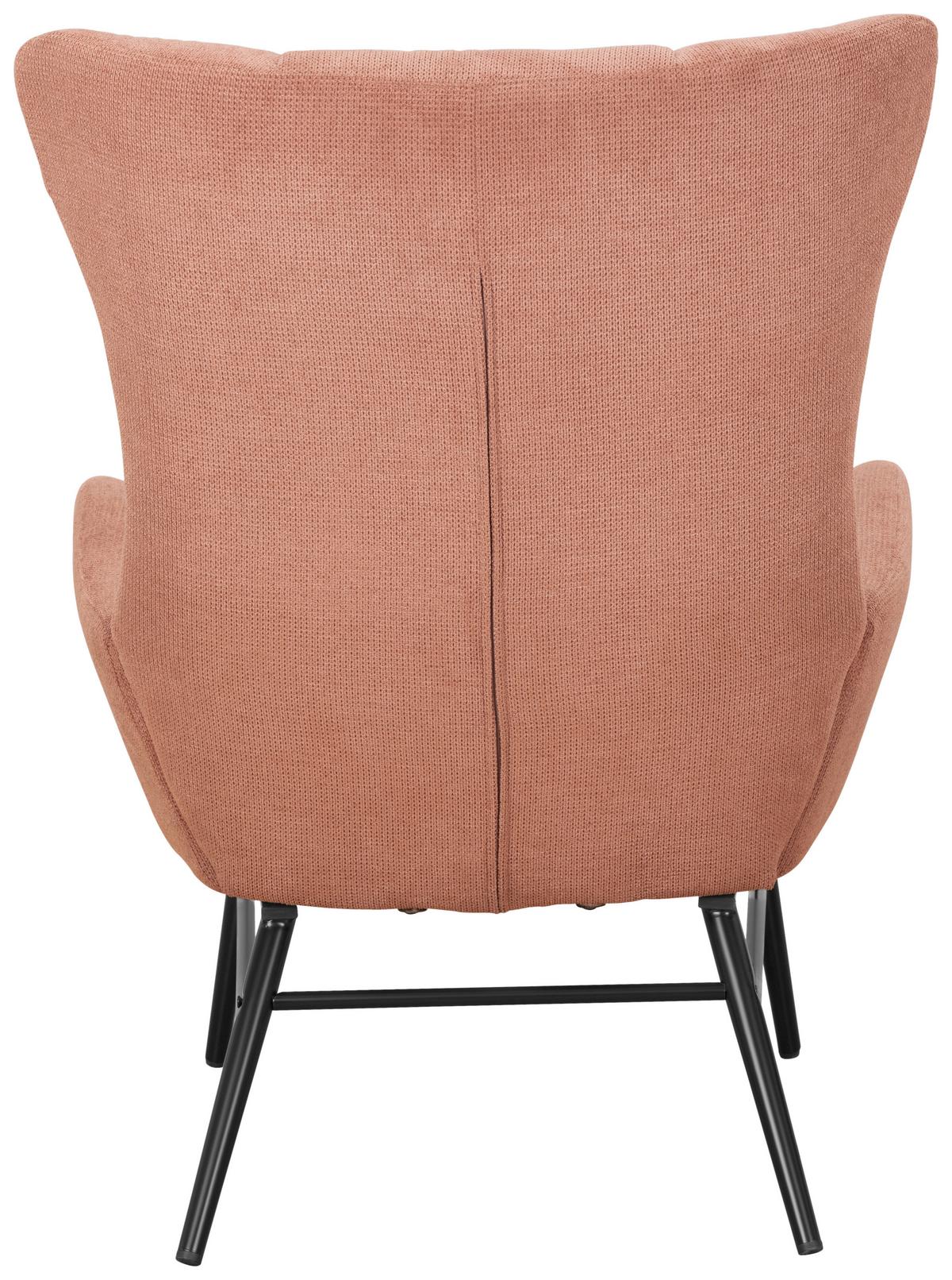 ZESTAW FOTELI RELAKSACYJNYCH LAURA - czarny/brudny róż, Design, metal/tkanina (84/73/100cm) - Livetastic