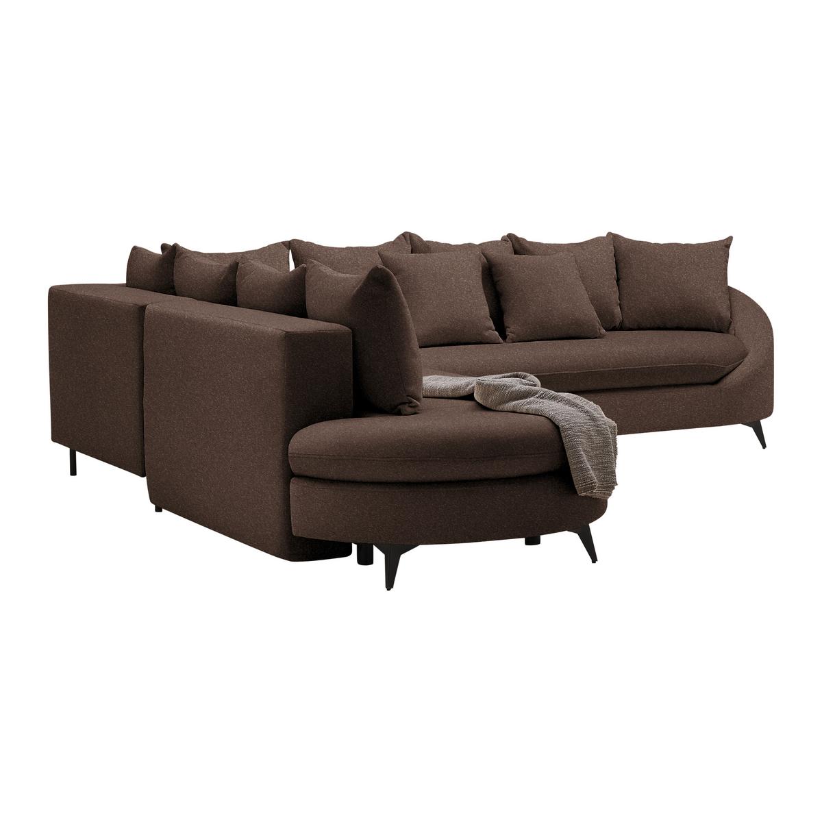 Ecksofa Axel Braun - Schwarz/Braun, MODERN, Textil/Metall (250/87/291cm) - Mömax