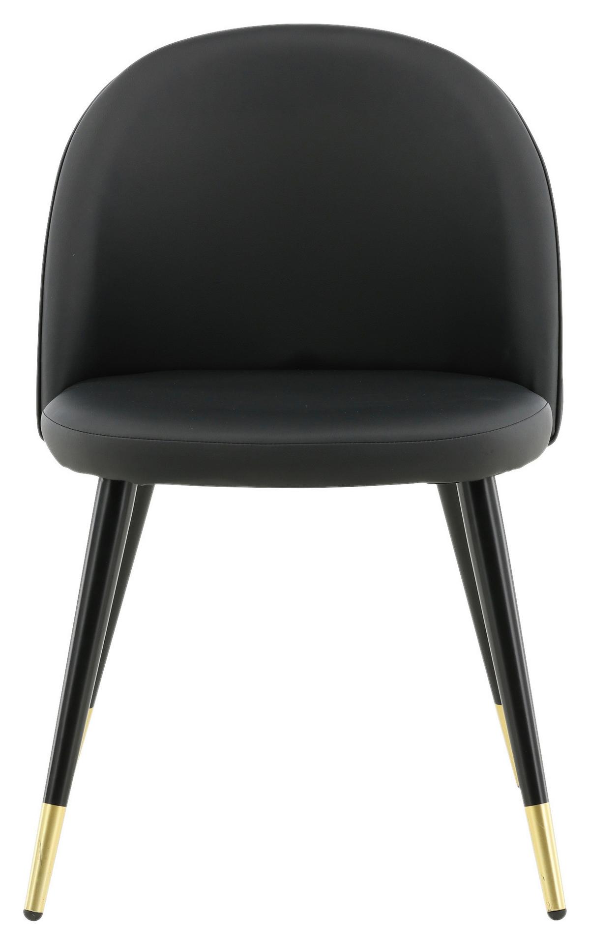 Stuhl Set Velvet VELVET - Schwarz, Design, Textil/Metall (50/77/48cm) - Livetastic