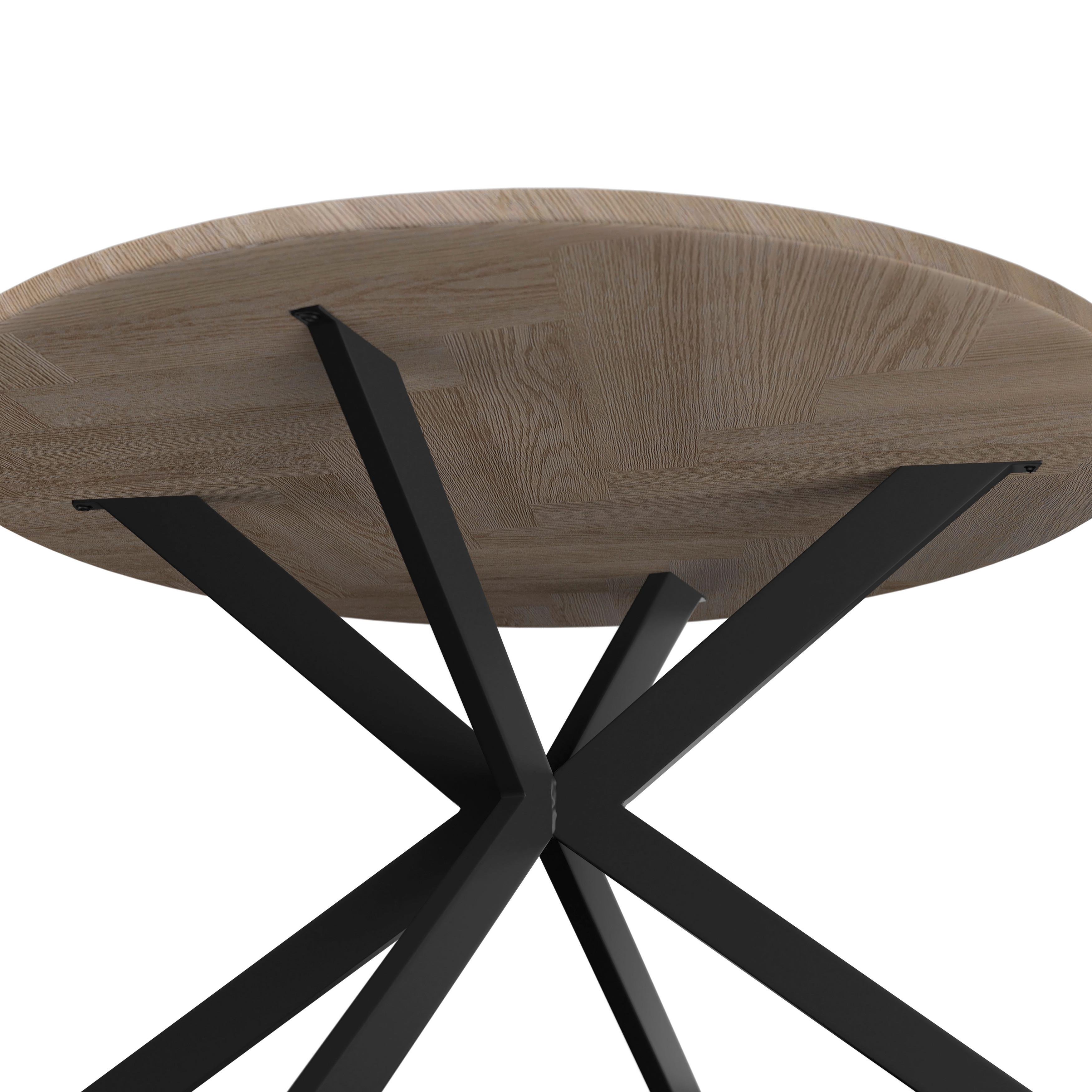 Tischgruppe Eolona Creme 5-tlg. - eukalyptusträ färg/svart, Modern, metall/trämaterial (120/76/120cm) - Bessagi Home