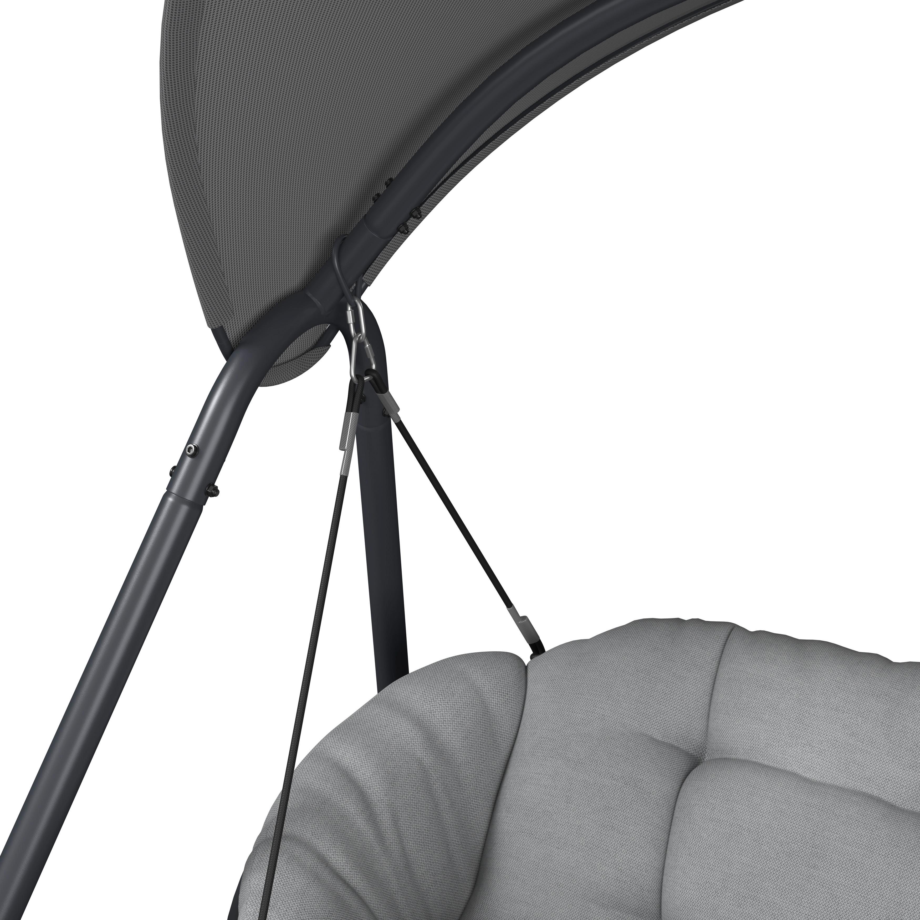 HAMMOCK HOLIDAY - ljusgrå/antracit, Modern, metall/textil (234,5/201/131,3cm) - Mömax