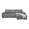 Wohnlandschaft Bolonia Grau - Schwarz Hochglanz/Grau, MODERN, Textil/Metall (273/166cm) - Mömax