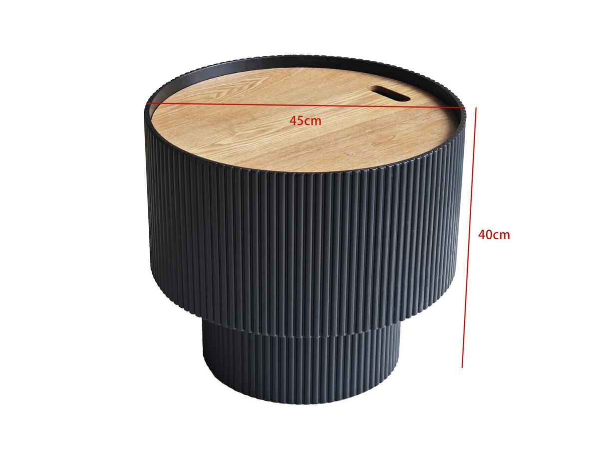 Stolić Johnny - prirodne boje/crna, Moderno, drvni materijal (45/40cm) - Modern Living