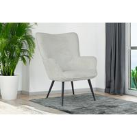 Sessel Uta Elfenbein Cord - Elfenbein/Schwarz, Basics, Textil/Metall (72/97/80cm) - MID.YOU