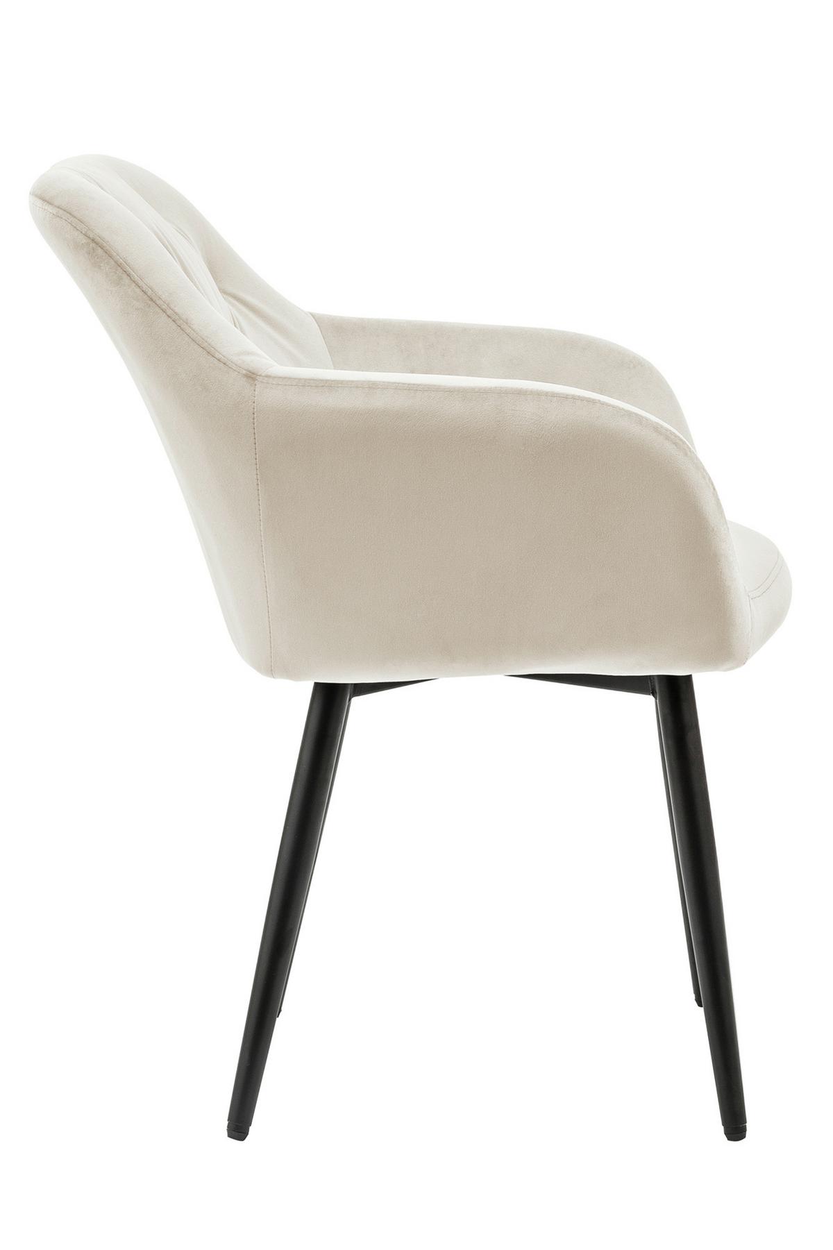 Naslanjač Samt, Krem Barva - črna/krem barve, Moderno, kovina/tekstil (61/85/45cm) - Livetastic