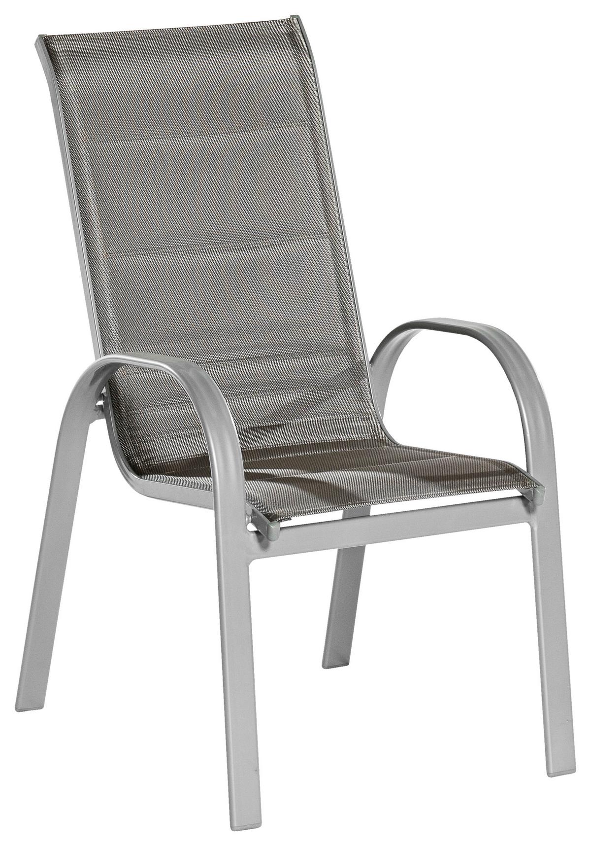 Vrtni Set Amalfi, 7-delni, Raztegljiva Miza - srebrne barve/rjava, Moderno, kovina/tekstil - Gardenson