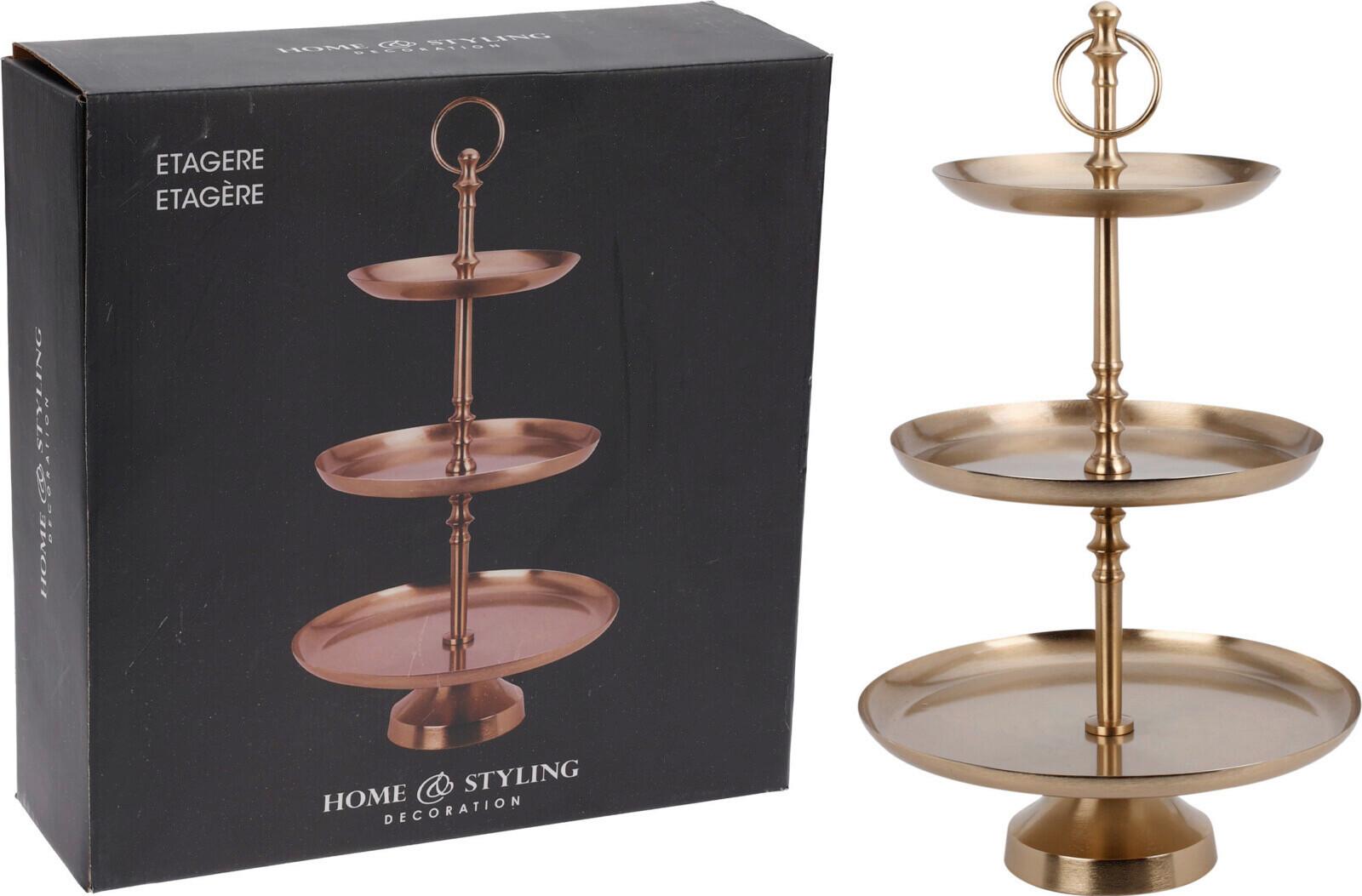 Süteményes Állvány Cake - aranyszínű, fém (30/50cm)