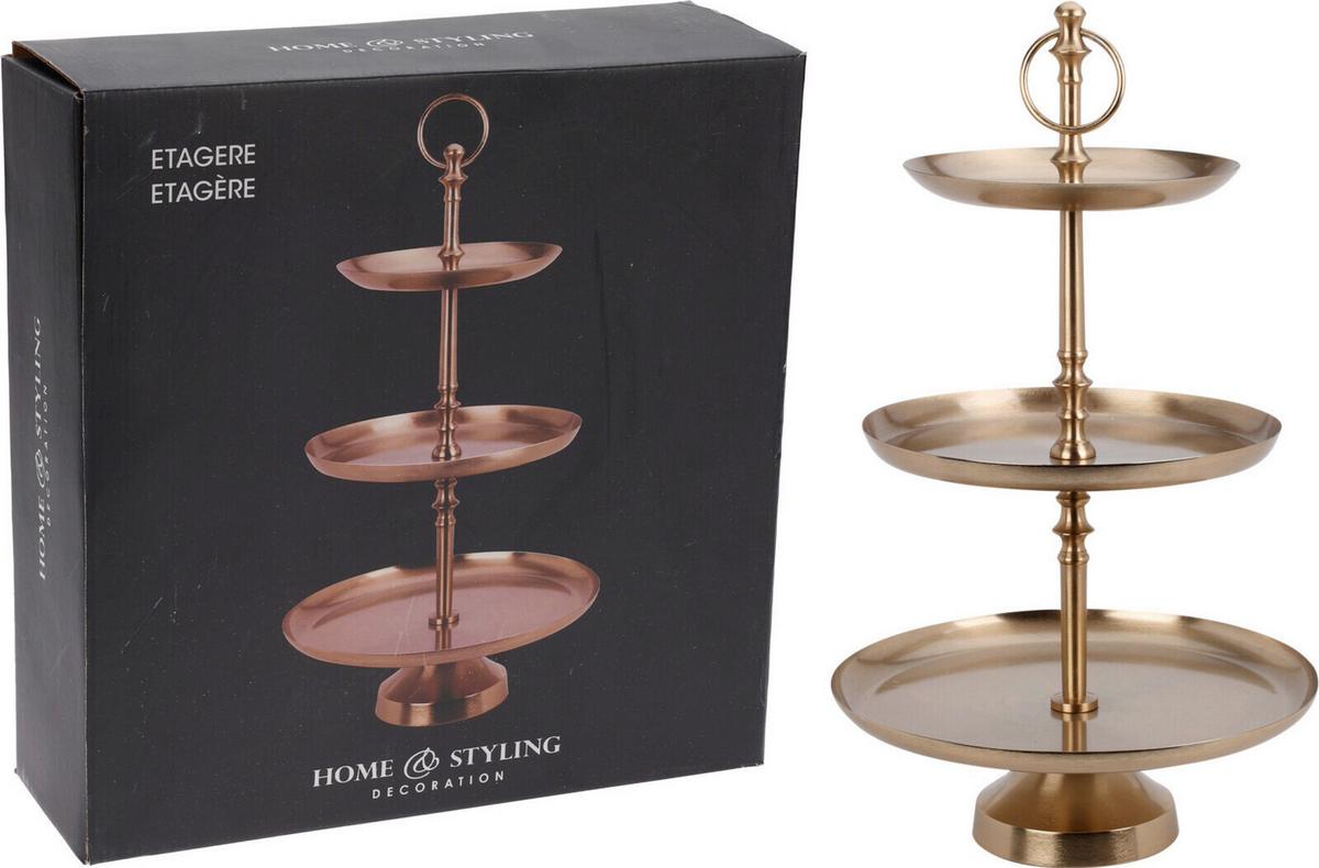 Süteményes Állvány Cake - aranyszínű, fém (30/50cm)