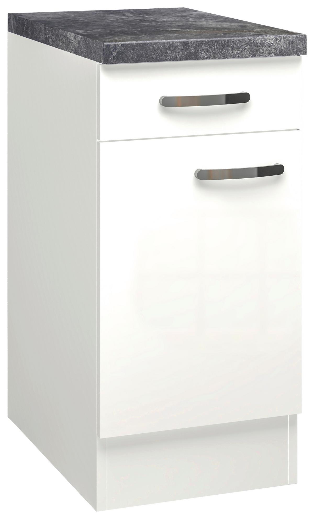 Kuhinjska Spodnja Omarica Alba, Bela, Š. 40 Cm - barve nerjavečega jekla/bela, Moderno, kovina/leseni material (40/86/60cm) - FlexWell