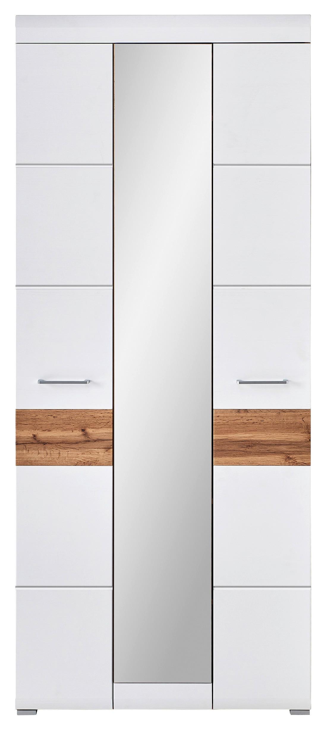 Garderobenschrank in Weiss/Eichefarben - Weiss/Eichefarben, Konventionell, Holzwerkstoff (84/200/40cm) - Mömax
