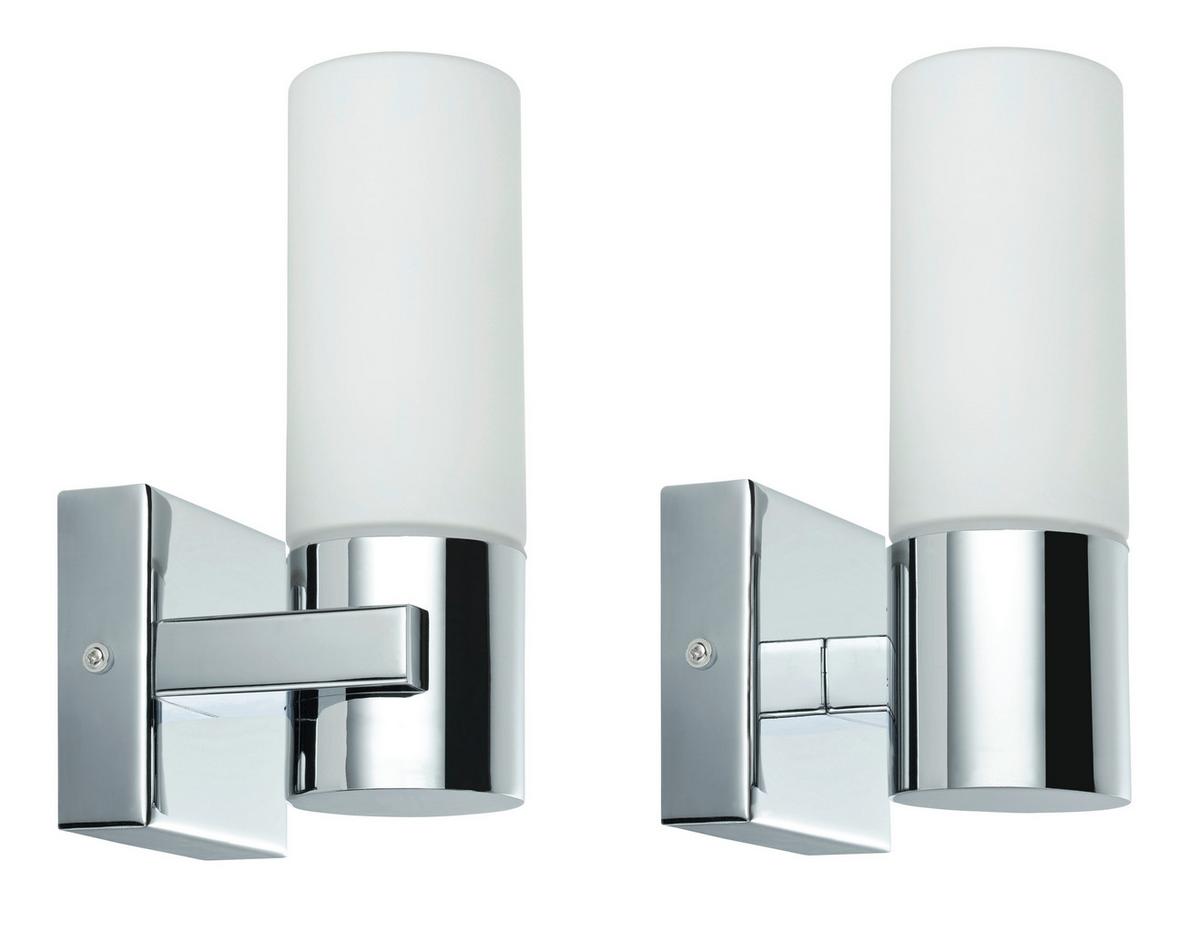 Wandleuchte Gemini in Chromfarben max. 40 Watt - Chromfarben, Basics, Glas/Metall (8,5/19,5/10,5cm) - Paulmann