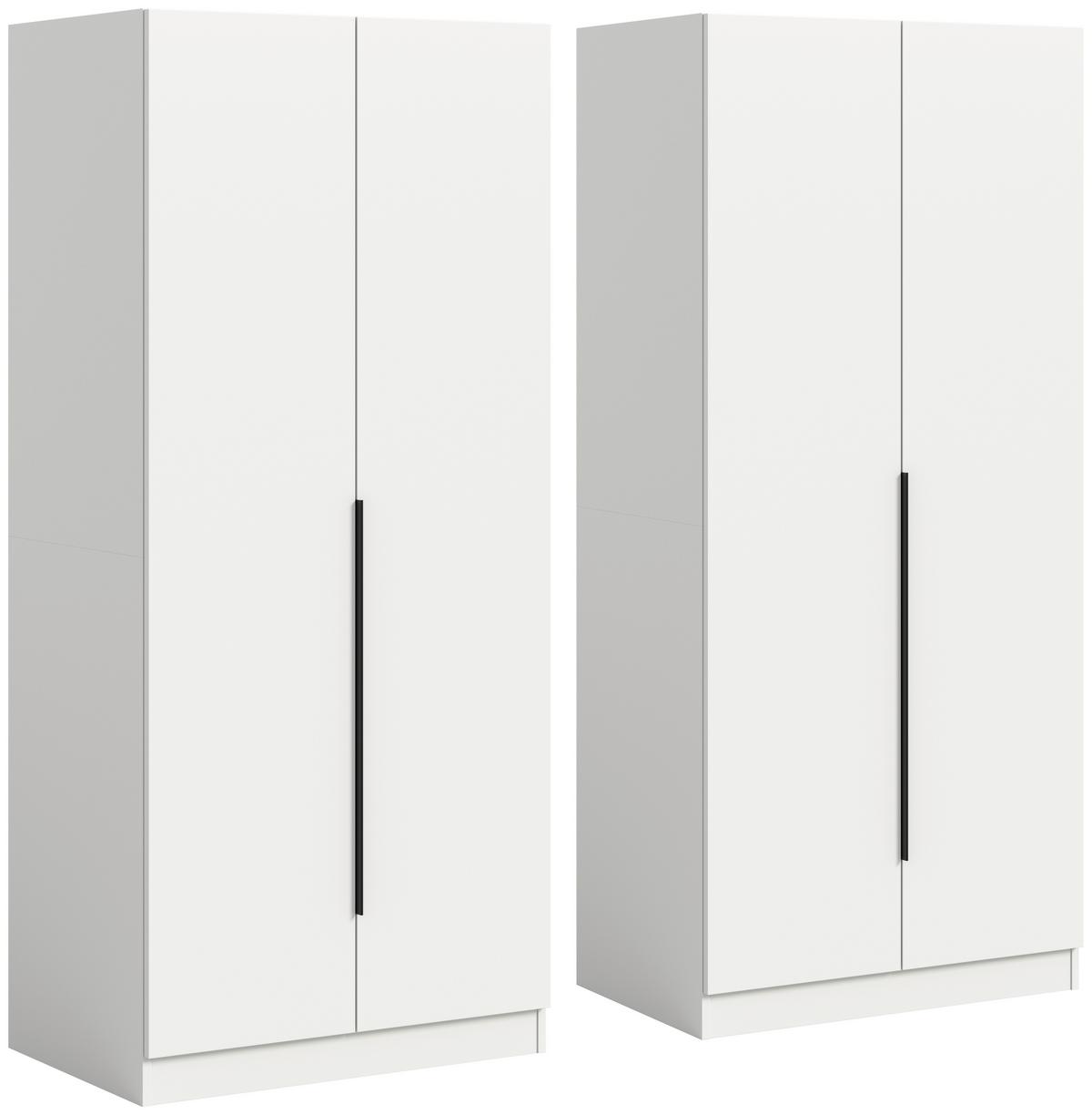 Drehtürenschrank KOPENHAGEN ca.160x181x52 cm Weiß - Schwarz/Weiß, MODERN, Holzwerkstoff (160/181/52cm) - MID.YOU