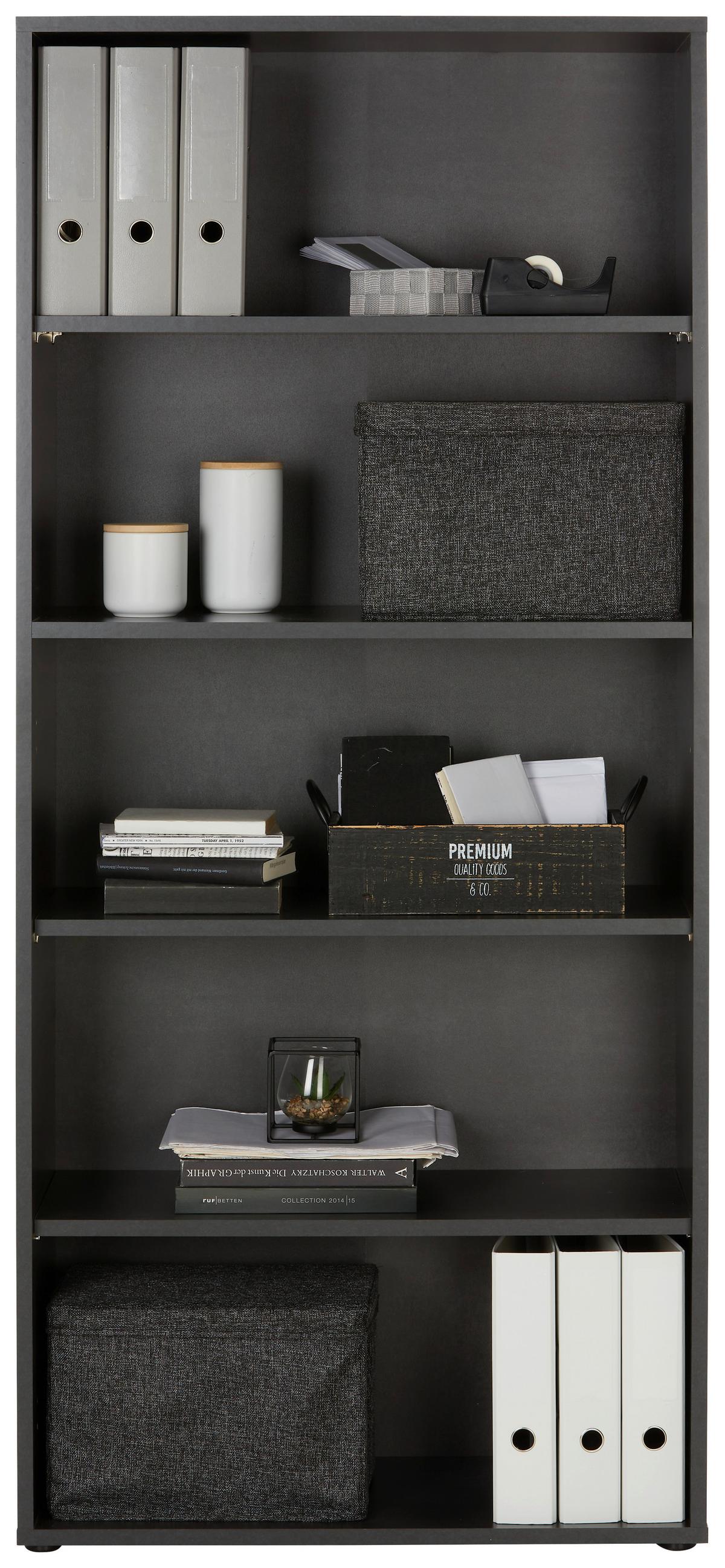 Etajeră Mister office - negru, Modern, material pe bază de lemn (81/180/36cm) - Modern Living