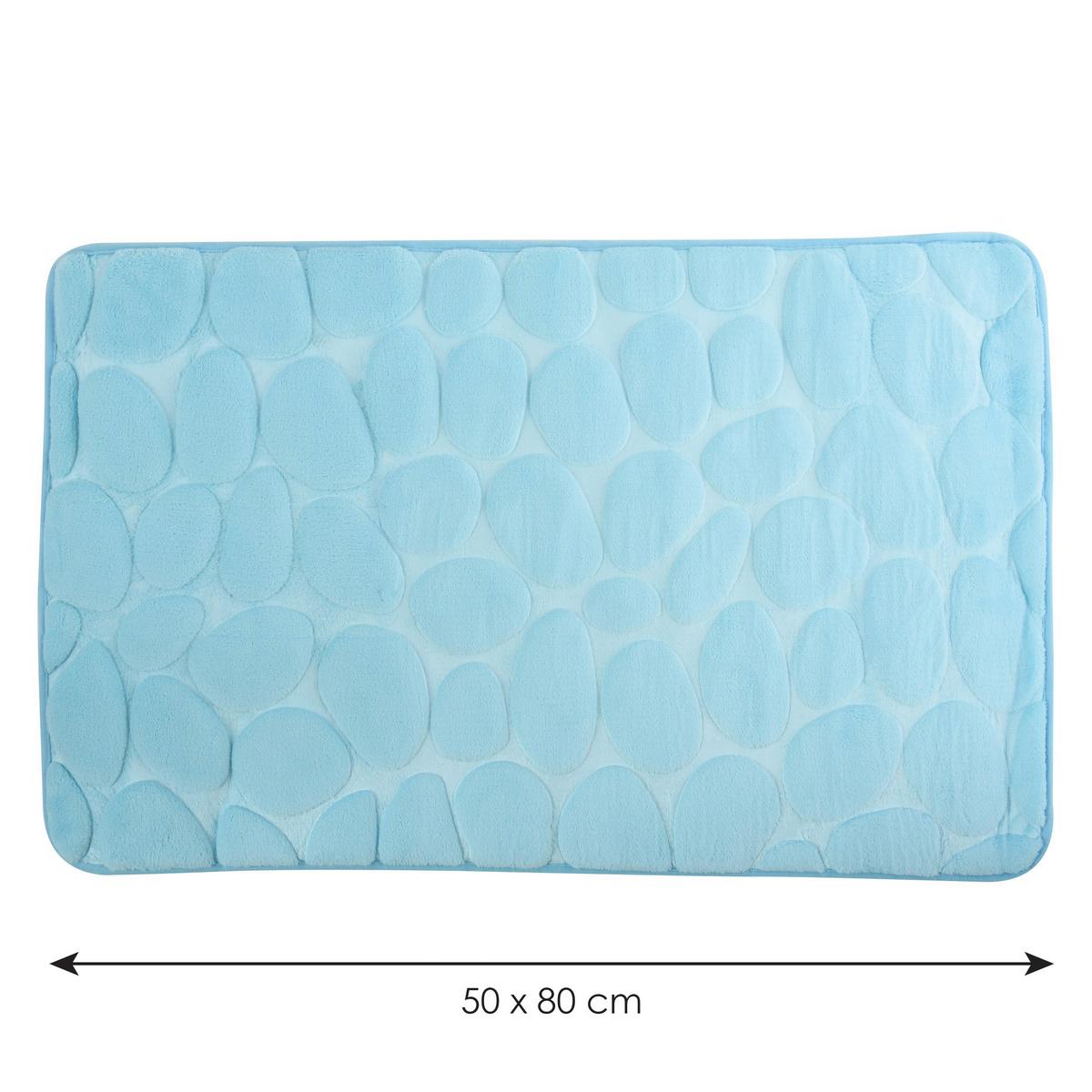 Badteppich 141061 Kiesel - Hellblau, Konventionell, Textil (50/80cm) - Spirella