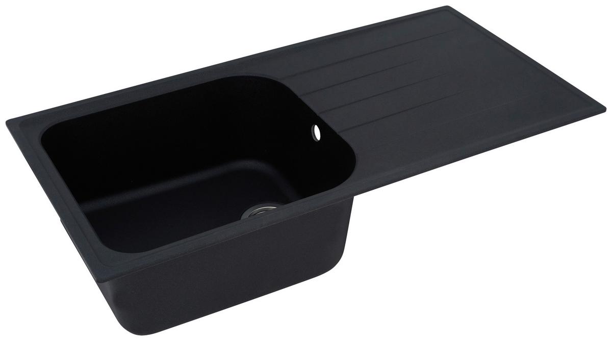 Granitspüle Orlando ca. 100x22,5x50 cm Schwarz - Schwarz, Trend, Stein (100/22,5/50cm) - Respekta