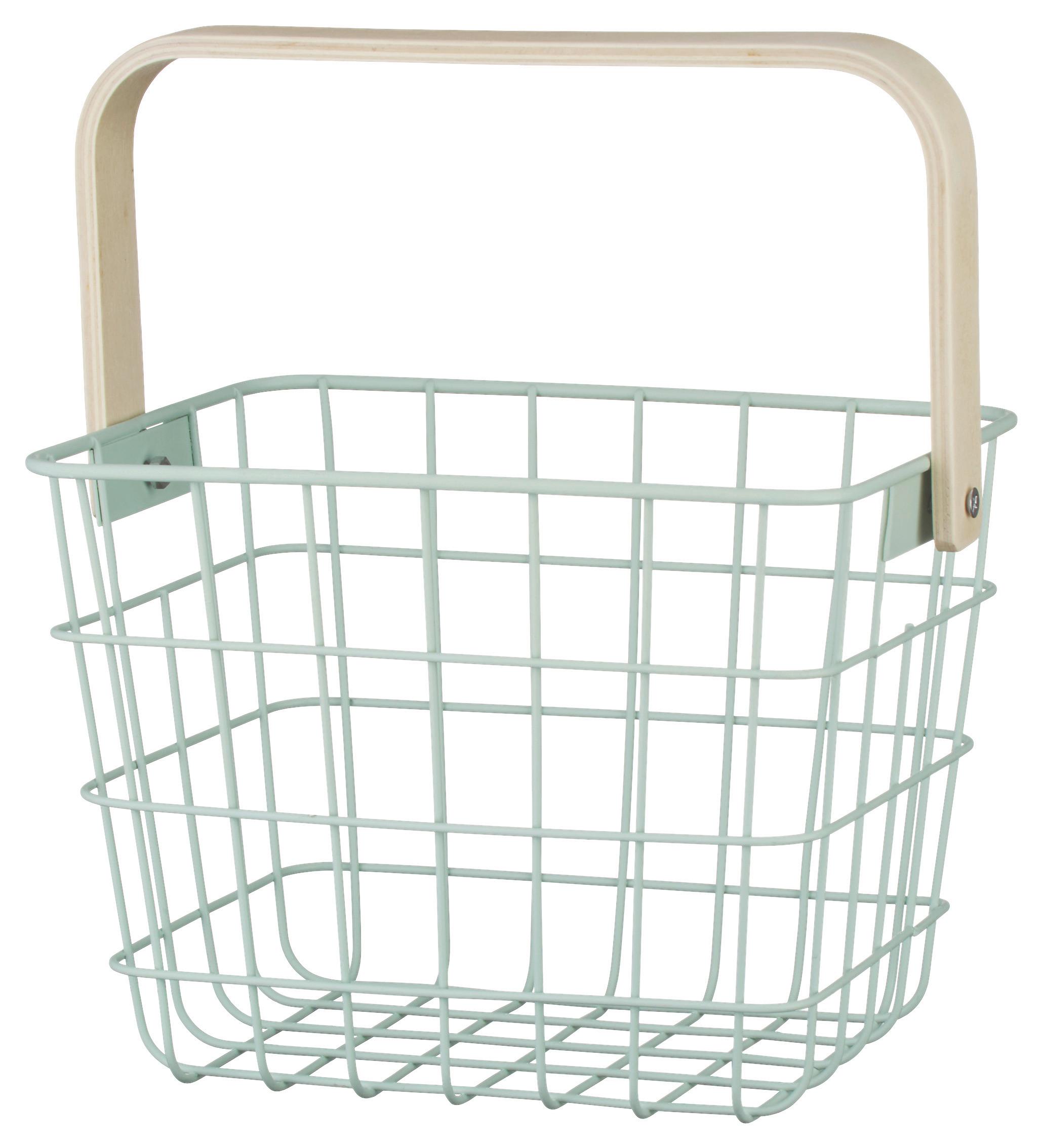 Korb Linus Naturfarben/Mintgrün - Naturfarben/Mintgrün, Holz/Metall (20/15/15cm) - Mömax