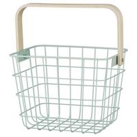 Korb Linus Naturfarben/Mintgrün - Naturfarben/Mintgrün, Holz/Metall (20/15/15cm) - Mömax