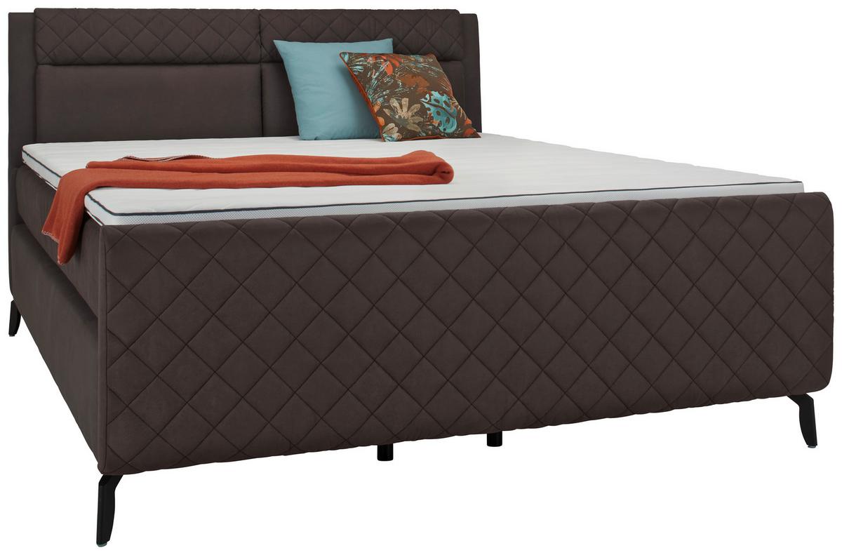 lit boxspring in Dunkelgrau ca. 160x200cm - noir/gris foncé, Konventionell, matière synthétique/textile (160/200cm) - Premium Living