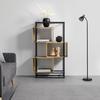 HYLLA ADRIAN -EXKLUSIV- - svart/naturfärgad, Modern, metall/trämaterial (80/126/33,2cm) - Mömax