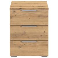 Noćni Stolić Mars 3l - hrast Artisan/boje aluminija, Basics, drvni materijal/metal (40/52/40cm) - Modern Living