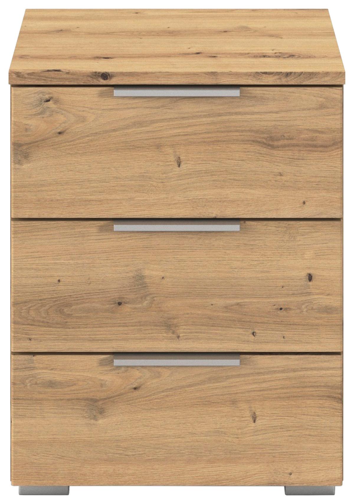 Noćni Stolić Mars 3l - hrast Artisan/boje aluminija, Basics, drvni materijal/metal (40/52/40cm) - Modern Living